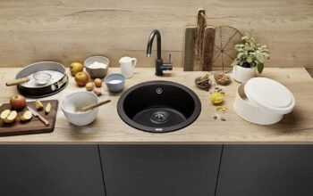 round granite sink