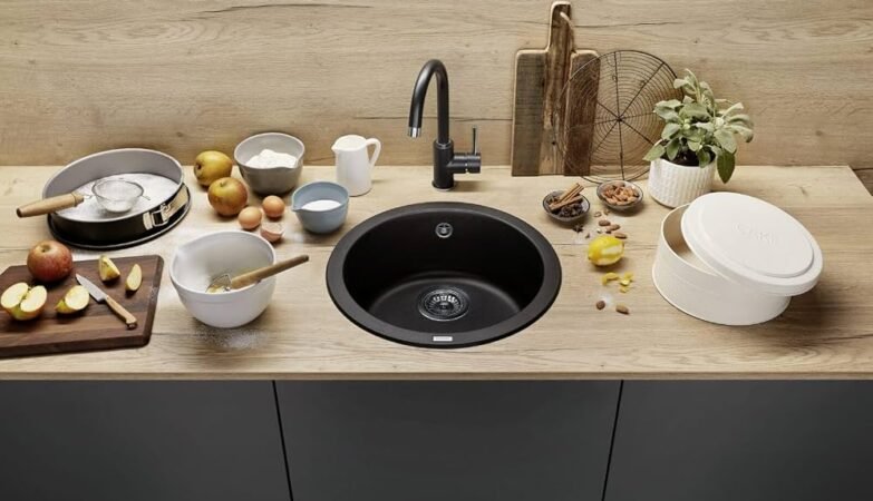 round granite sink